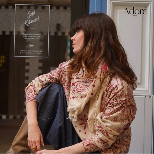 ★독일언니 x Adore Paris 아도레 파리 울 자수 오리지널 머플러 스카프