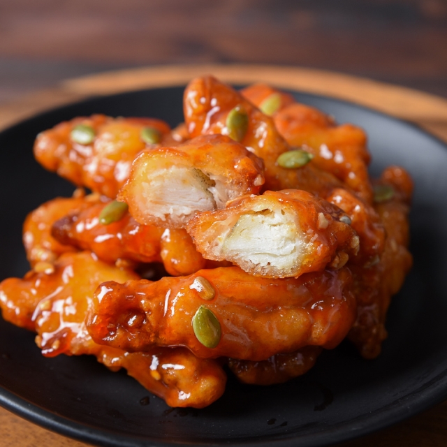 속초 중앙시장 맛집 명태치킨 새우강정 닭강정 간식