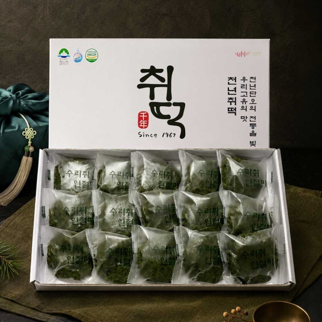강원도 정선 수리취 인절미/찹쌀떡/혼합 1.5kg 30개 (선물상자)