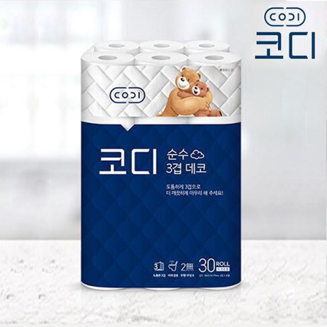 코디 데코순수 3겹 30롤 휴지 화장지