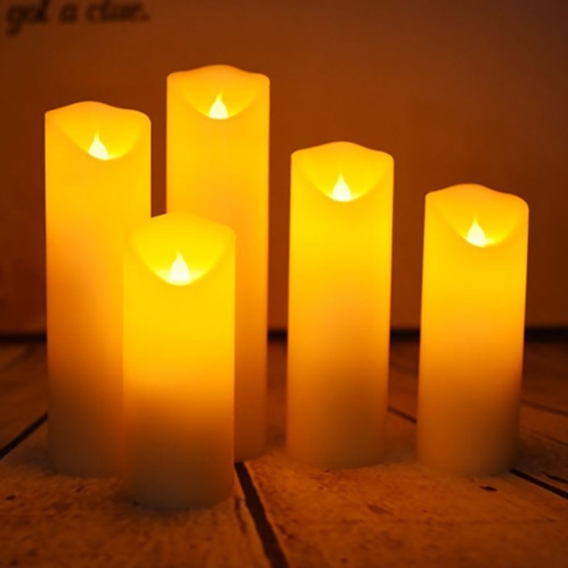 머레이 LED 촛불 양초 캔들 흔들리는 리얼 전자 초 건전지 조명 무드등 5개 세트