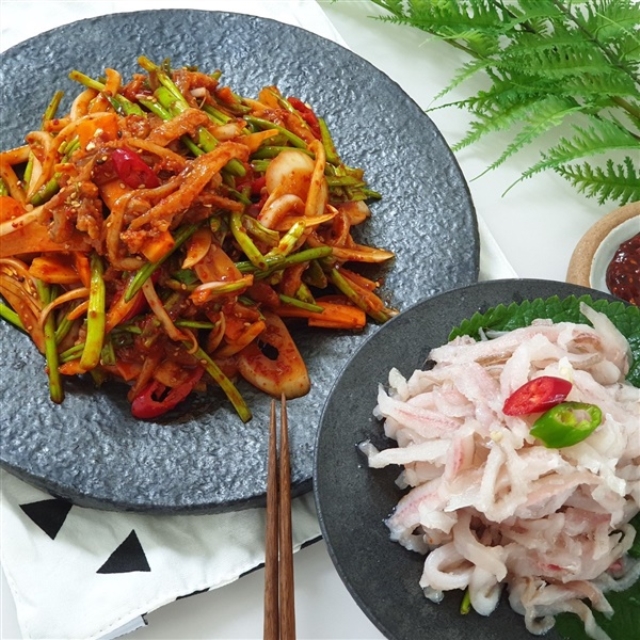 미주구리회 250g + 야채,참기름,초장 세트