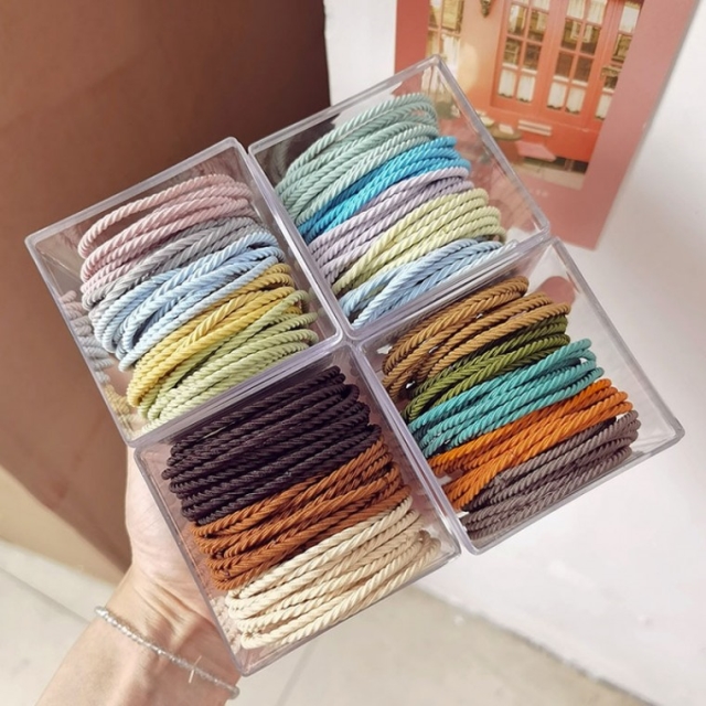 대용량 마카롱 기본헤어끈 50P