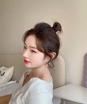 승무원 가발 당고머리