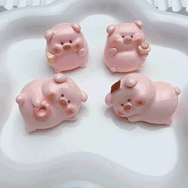 부를 상징하는 돼지 피규어 5마리세트
