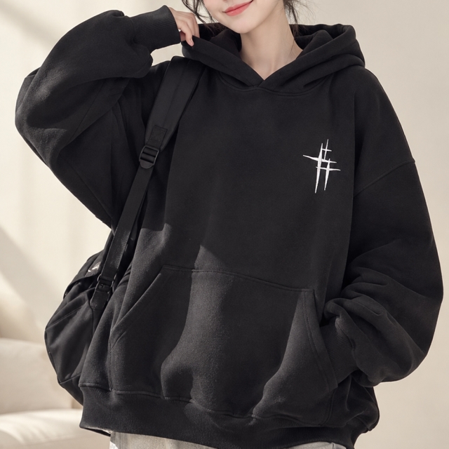뱃살삭제 오버핏 후드티