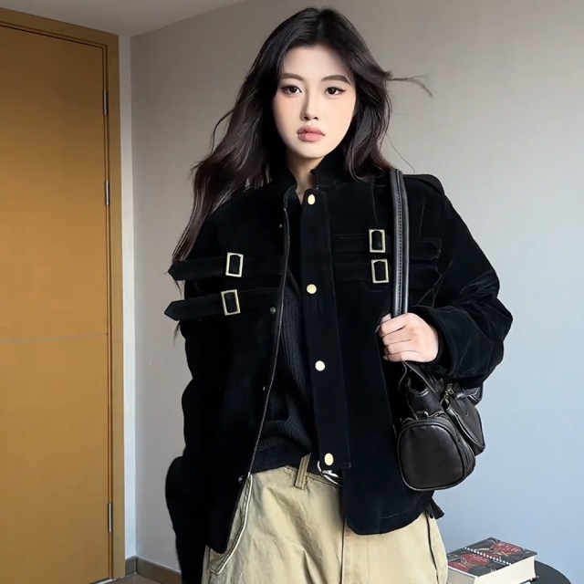버클 포인트 스웨이드 워크자켓