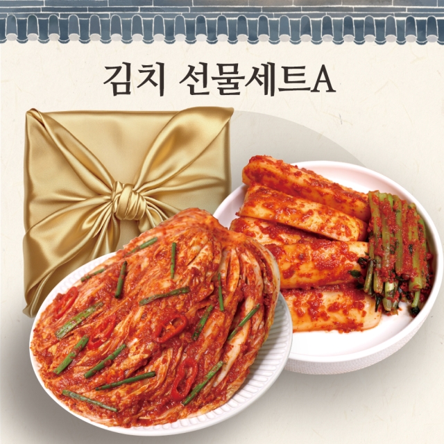 새벽팜 김치선물세트A 포기김치 3kg + 총각김치 2kg (보자기포장)