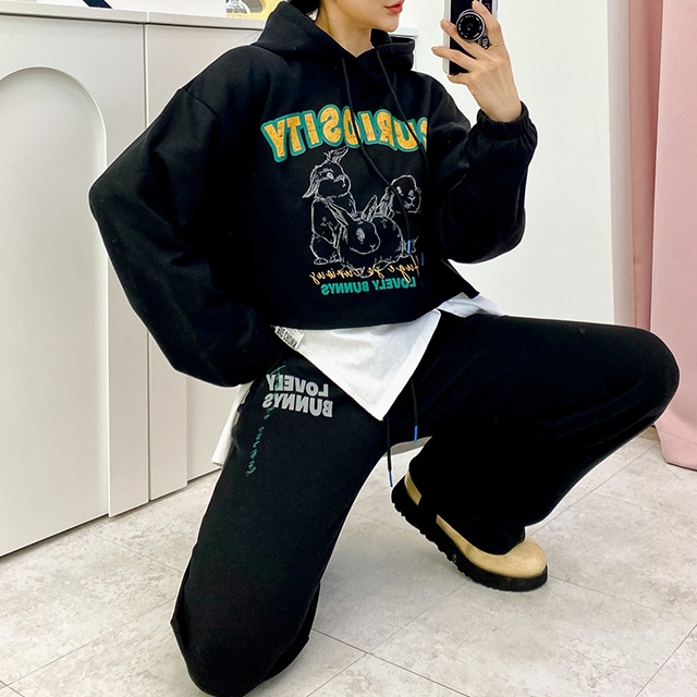 비니 기모 후드팬츠 SET