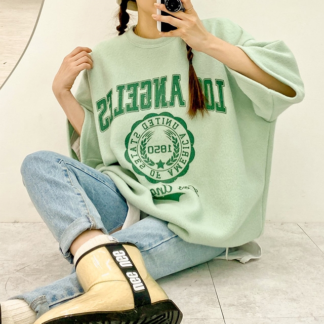 엔젤 기모 반팔티