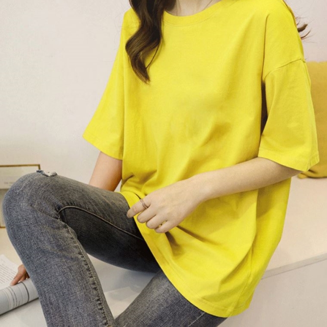 (소장가치 100%) 찰랑 무지 반팔티