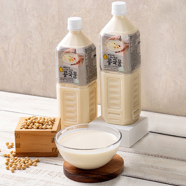 [HACCP/비건인증] 유전자변형 없는 국내산 콩으로 만든 백태 서리태 콩물 1L 2병