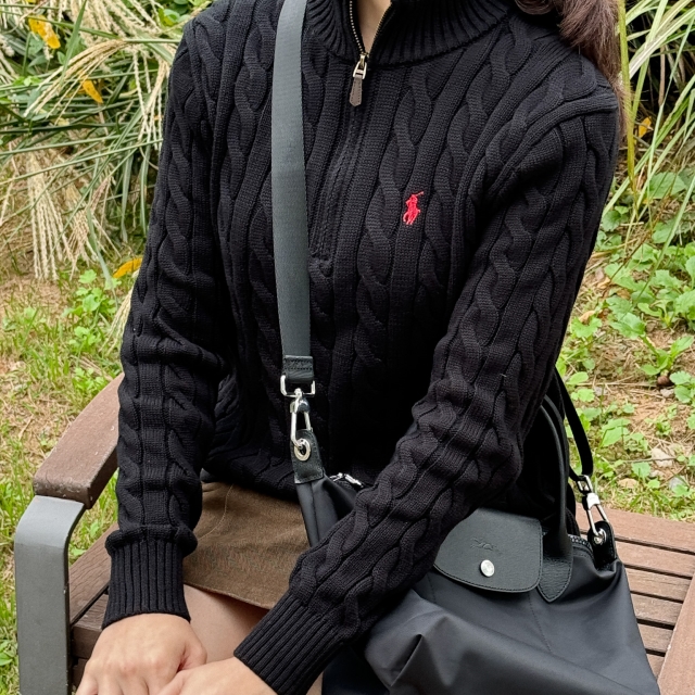 폴로 랄프로렌 케이블 하프 집업