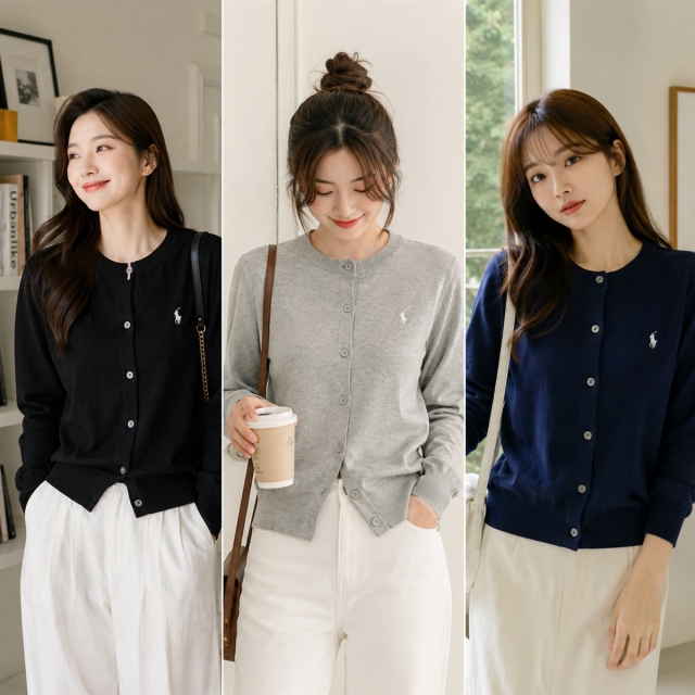 신상 폴로 랄프로렌 피마 코튼 가디건 3종 공구 이미지
