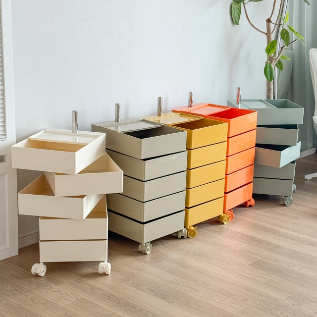 피보 360도 회전 서랍 5단 트롤리