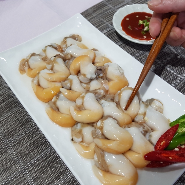남해안 자연산 당일 생산 당일 조업 손질 노랑 새조개